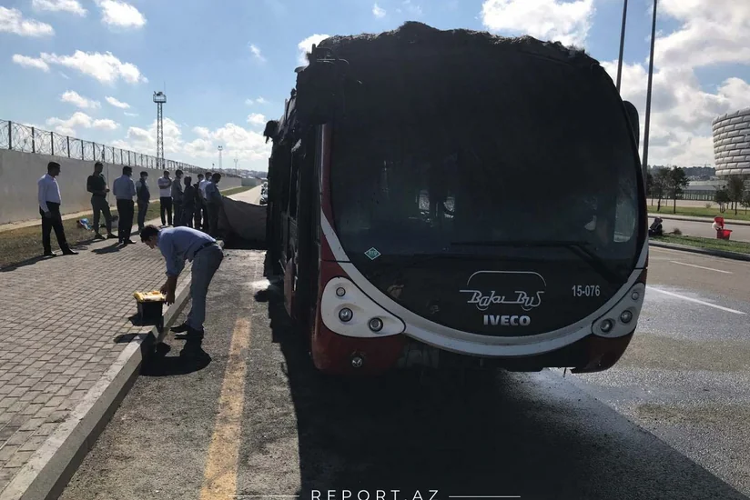 “BakuBus”ın avtobusu yanıb