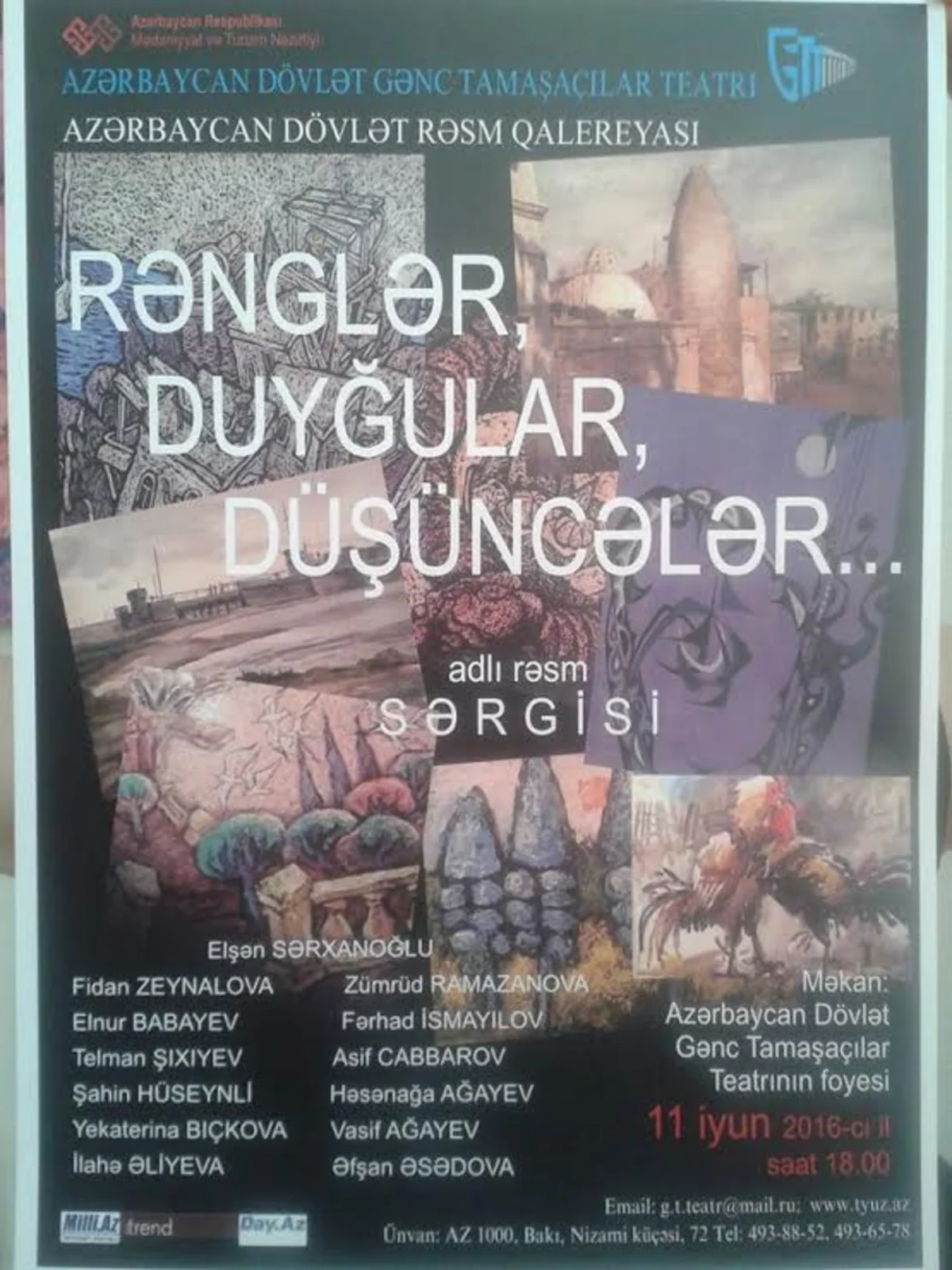 Gənc Tamaşaçılar Teatrında “Rənglər, duyğular, düşüncələr” rəsm sərgisi keçiriləcək