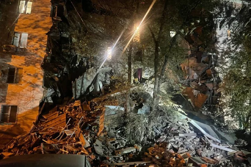 Five-story building collapses in Russia’s Astrakhan