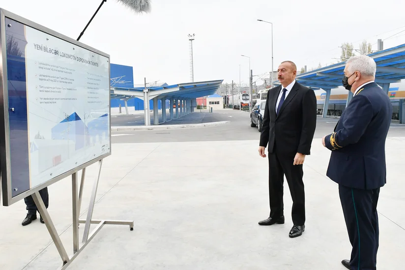 Президент Ильхам Алиев открыл новое Баладжарское локомотивное депо