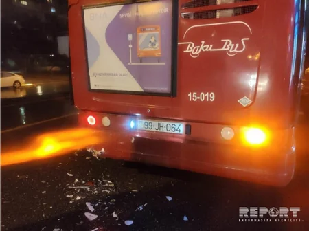 Bakıda iki avtobus toqquşub, yaralılar var - FOTO - VİDEO - YENİLƏNİB