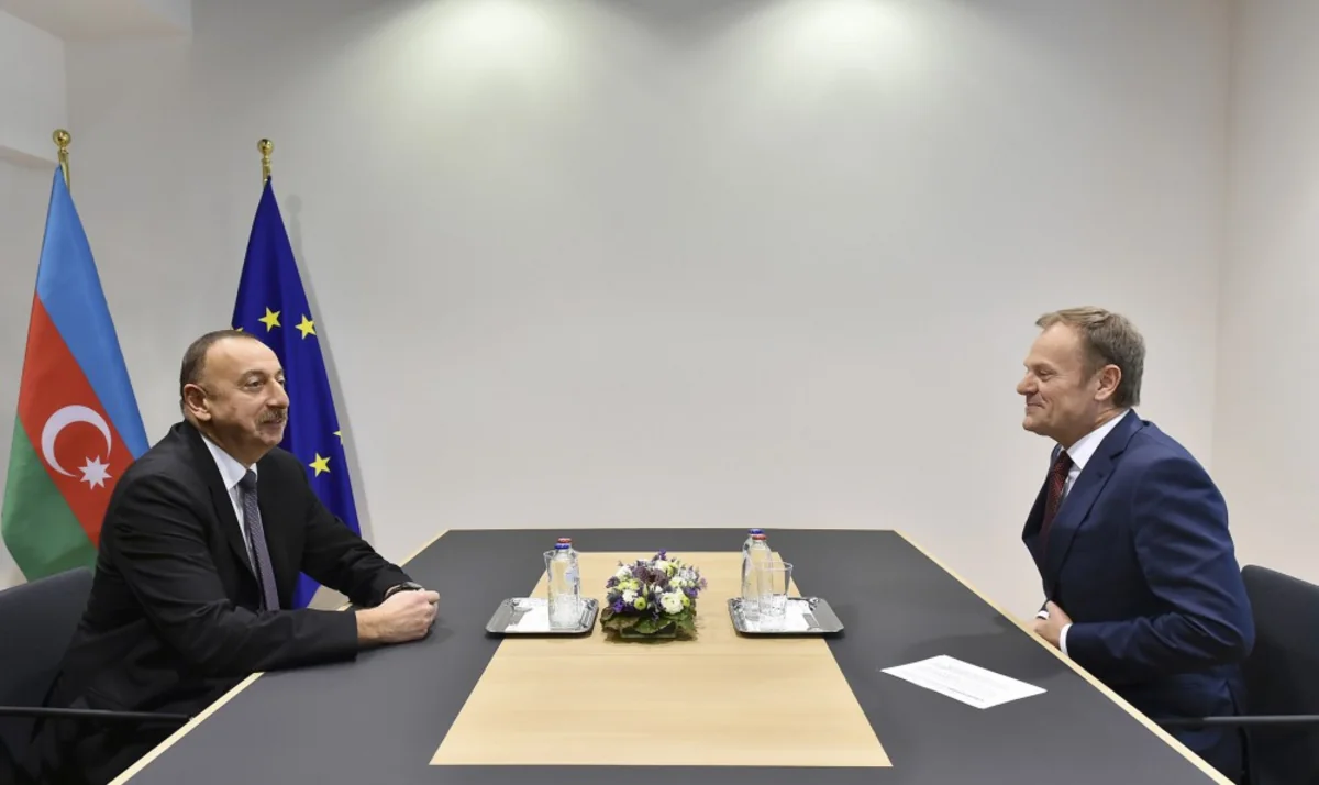 President Ilham Aliyev meet with the President of European Council Donald Tusk