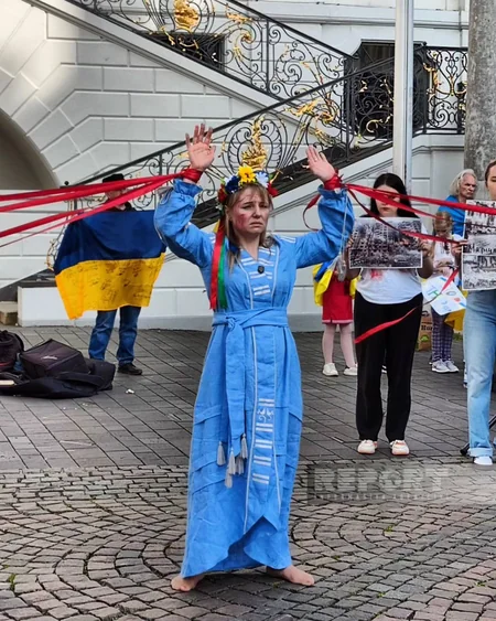 Ukrayna qaçqınları Almaniyada aksiya keçiriblər