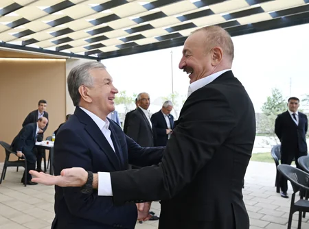 Participants of 17th ECO Summit watch Victory show of Karabakh horses at Aghdam's Imarat Complex