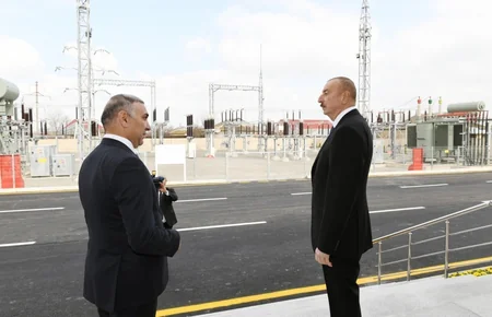 Prezident İlham Əliyev yenidən qurulan “Beyləqan-1” yarımstansiyasının açılışında iştirak edib