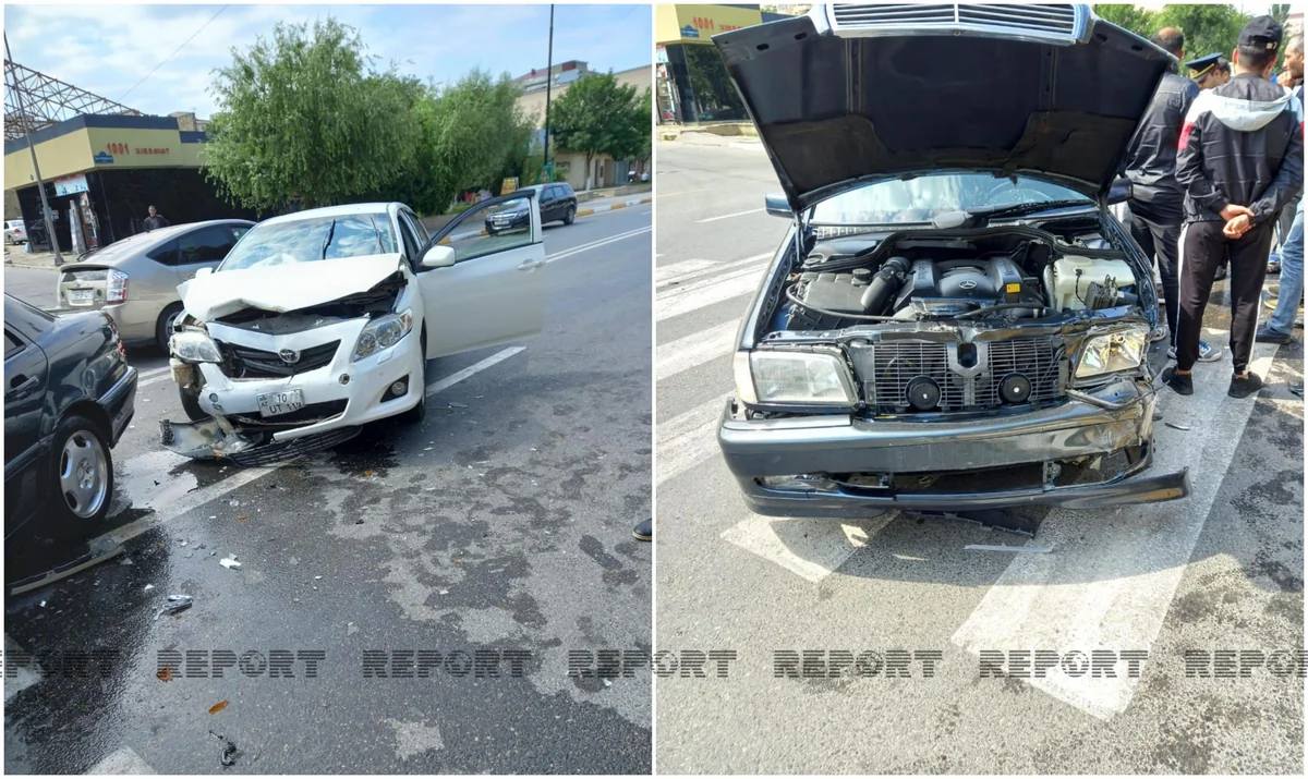 Sumqayıtda avtomobillər toqquşub