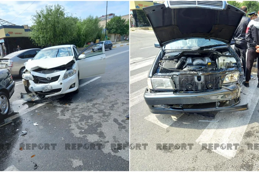 Sumqayıtda avtomobillər toqquşub