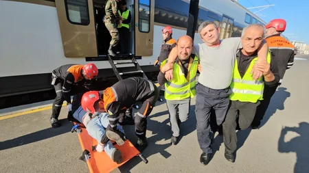 Bakı Dəmiryol Vağzalında şərti zəlzələnin nəticələrinin aradan qaldırılması ilə bağlı təlim keçirilib