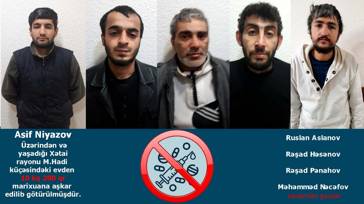 Bakıda daha 5 nəfər saxlanılıb, 10 kq-dan çox narkotik götürülüb