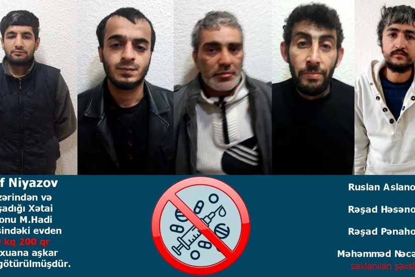 Bakıda daha 5 nəfər saxlanılıb, 10 kq-dan çox narkotik götürülüb