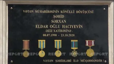 Qobustanda Vətən müharibəsi şəhidinin xatirəsinə inşa edilən bulaq kompleksinin açılışı olub