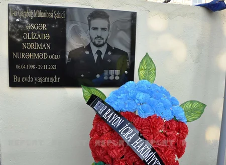 Vətən müharibəsi şəhidlərinin xatirə lövhəsinin açılışı olub 