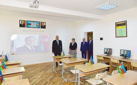 President Ilham Aliyev viewed two schools after major overhaul