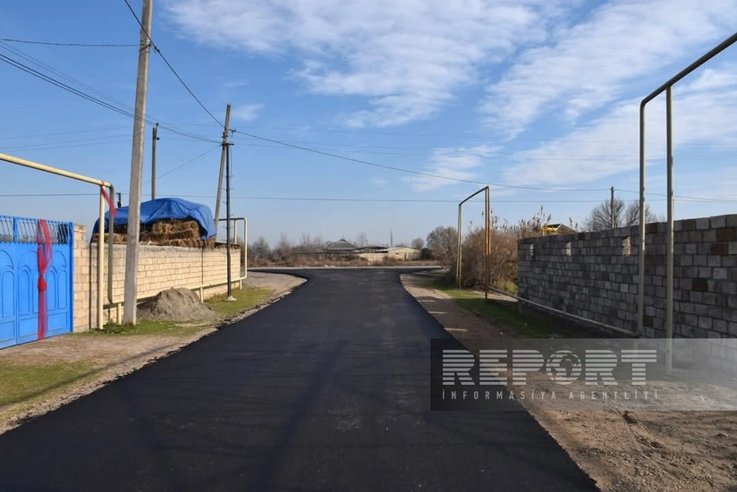 İmişlidə şəhid ailələri yaşayan kənddaxili yollar asfaltlanıb