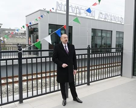 Президент Азербайджана принял участие в открытии после реконструкции участка кольцевой железной дороги - ОБНОВЛЕНО