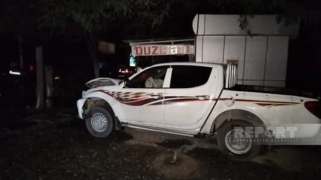Oğuzda iki avtomobil toqquşub, Təcili Tibbi Yardım Şöbəsinin əməkdaşı xəsarət alıb