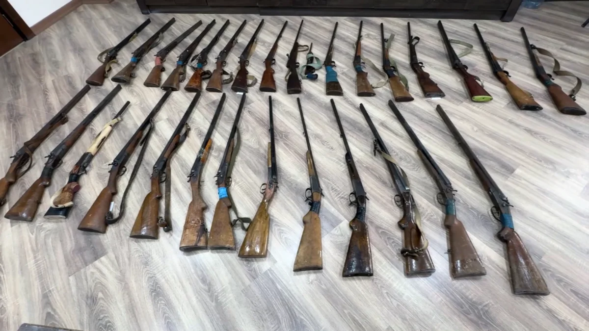 Gəncədə vətəndaşlar qanunsuz silahlarını polisə könüllü təhvil verib