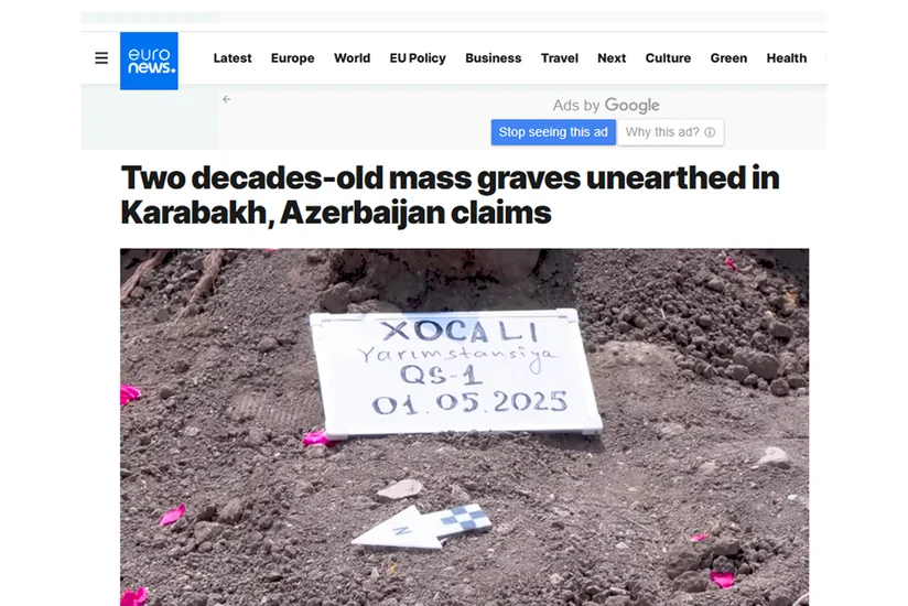Qarabağdakı kütləvi məzarlıqlar Avropa mediasının diqqətini cəlb edib