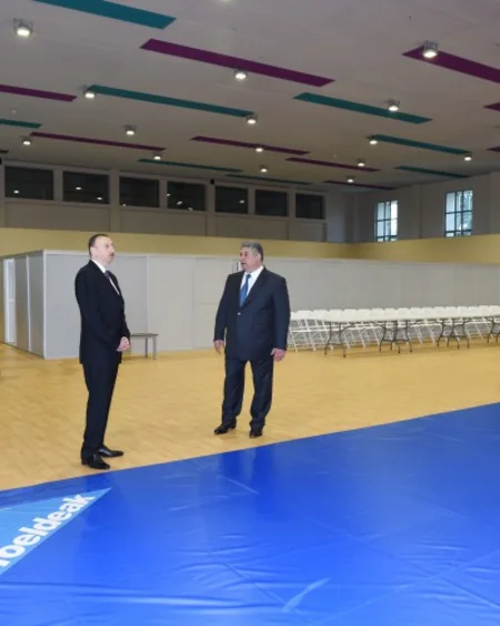 Prezident İlham Əliyev Heydər Əliyev adına İdman Sarayında əsaslı təmirdən sonra yaradılan şəraitlə tanış olub