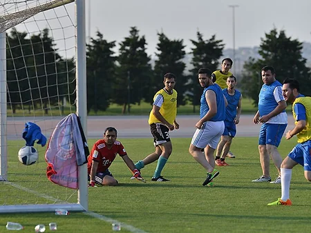 Bakı Olimpiya Stadionunda Milli Mətbuat Gününə həsr olunmuş mini-turnir keçirilib