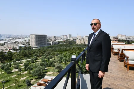 President, First Lady attend opening of new park in Baku