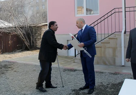 Şəmkirdə Qarabağ müharibəsi əlillərinə fərdi yaşayış evləri təqdim edilib