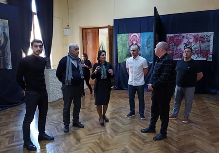 Millimizin baş məşqçisi və futbolçusu Xocalı sərgisində - FOTOLAR