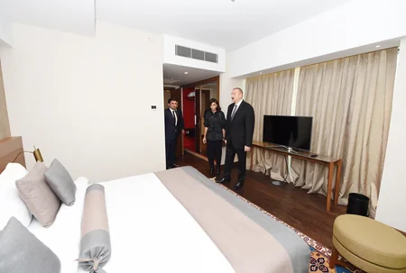 President Ilham Aliyev, first lady Mehriban Aliyeva view Lankaran Istisu and Health Center