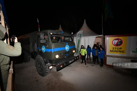 Laçından Xankəndi istiqamətinə Rusiya sülhməramlılarının 15 avtomobili maneəsiz hərəkət edib