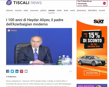 Xarici KİV-lərdə Ulu Öndər Heydər Əliyevin 100 illik yubileyi ilə bağlı məqalələr yayımlanıb