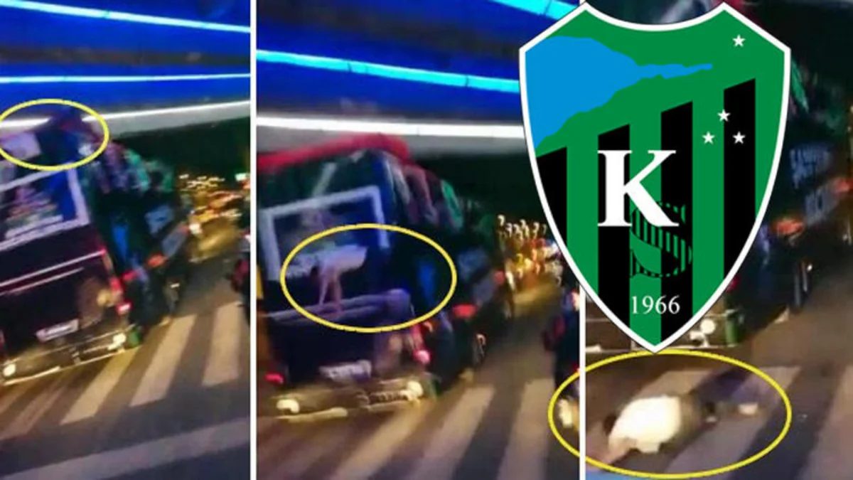 Türkiyə klubunun futbolçusu qələbə sevincini qeyd etdiyi vaxt avtobusdan yıxıldı