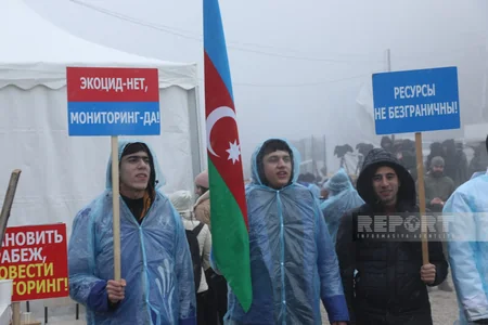 Акция на дороге Ханкенди-Лачын продолжается, несмотря на снег