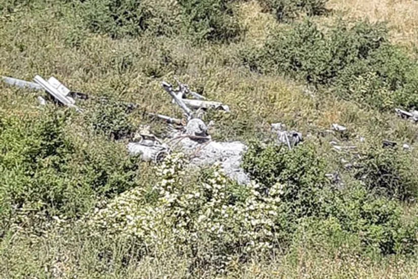Распространены кадры с обломками обнаруженного в Ходжавенде армянского вертолета