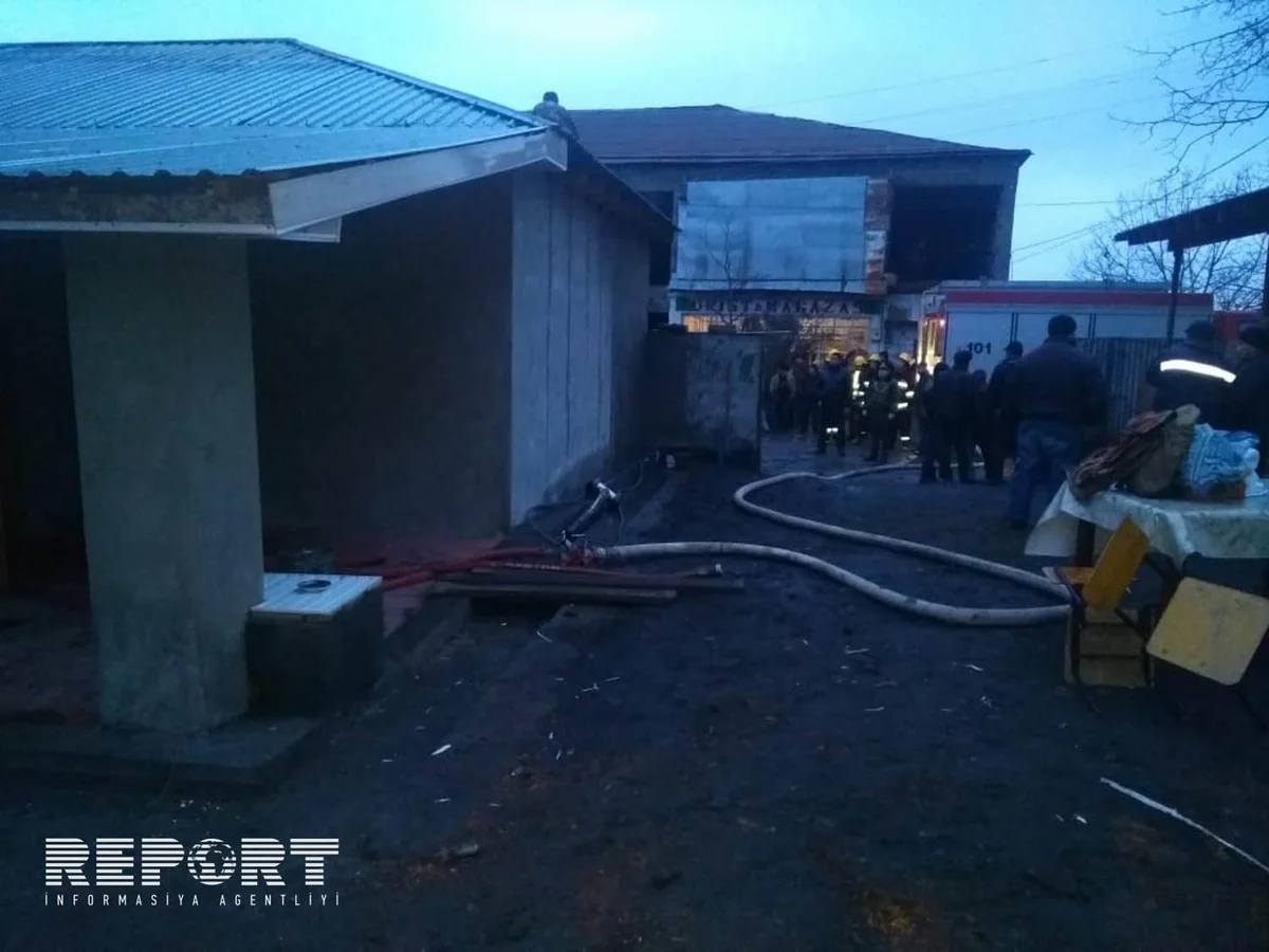 Qaxda saunada yanğın baş verib - VİDEO - YENİLƏNİB