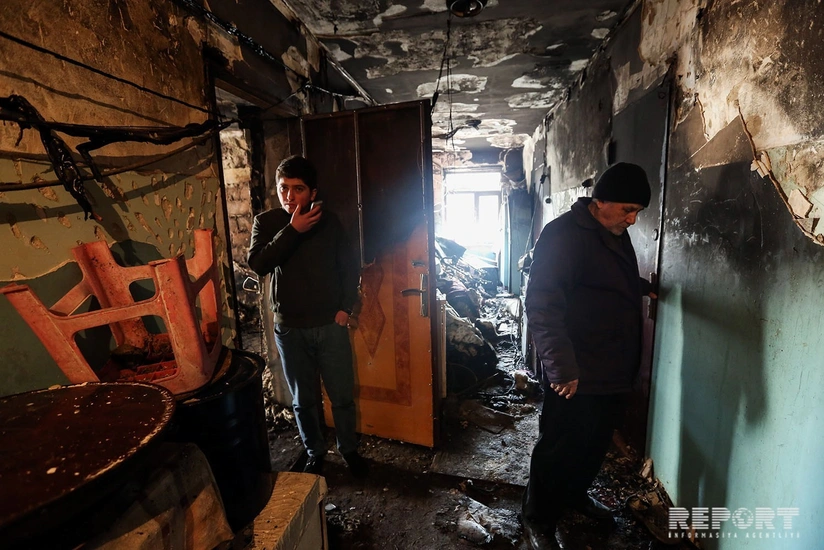 Bakıda yanğın nəticəsində evsiz qalan 34 məcburi köçkün ailəsinə kirayə pulu verilib