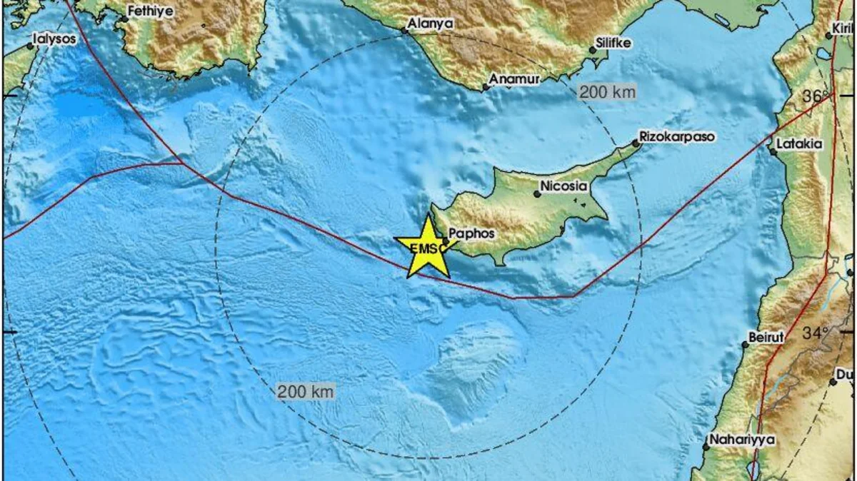 У берегов Кипра произошло землетрясение