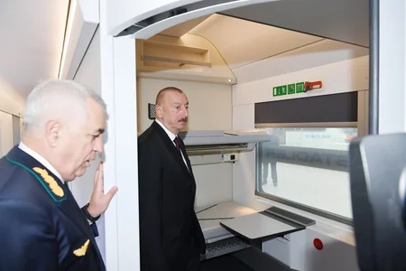 President Ilham Aliyev viewed passenger train to run on Baku-Tbilisi- Kars railway route