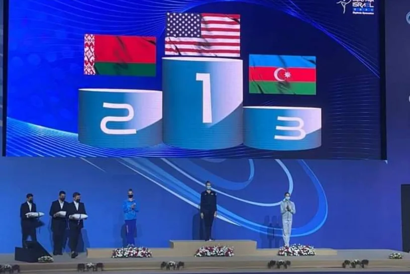 Gimnastlarımız İsraildə növbəti medallarını qazanıb