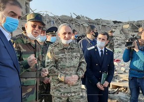 Prosecutor-General and Kamaladdin Heydarov arrive at scene in Ganja