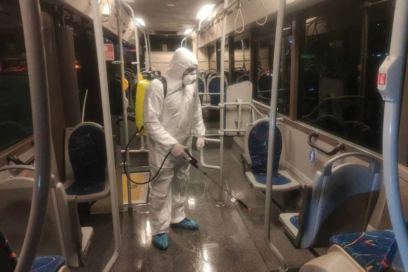“Bakubus” avtobusları dezinfeksiya edilir - FOTO - VİDEO - YENİLƏNİB