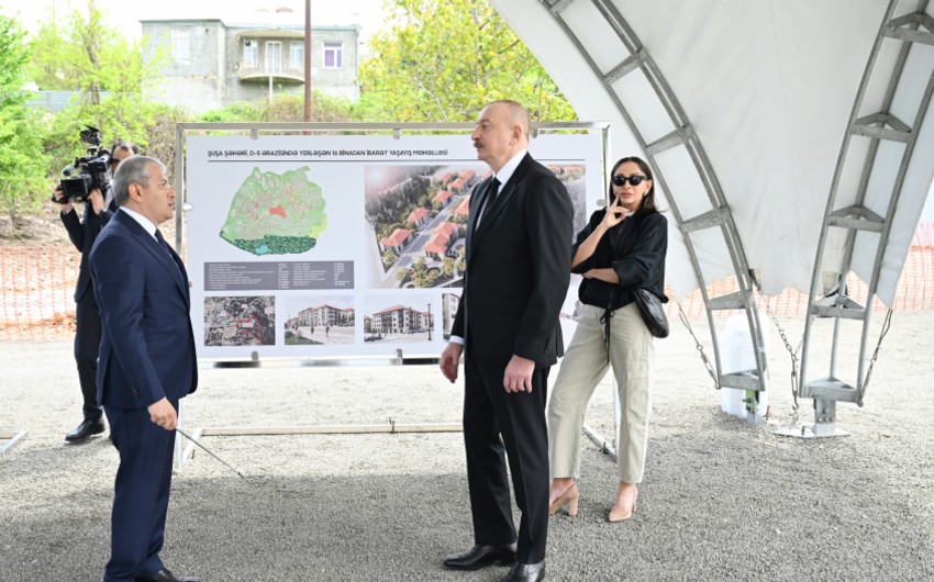 Şuşada inşa ediləcək dördüncü yaşayış kompleksinin təməli qoyulub - YENİLƏNİB