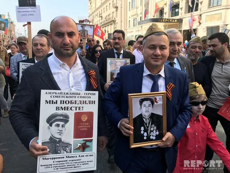 Azərbaycan diasporu Moskvada Ölməz alay aksiyasında iştirak edib