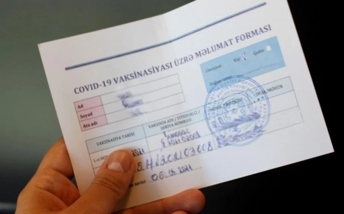 Saxta COVID-19 pasportu satan şəxsə cinayət işi açılıb