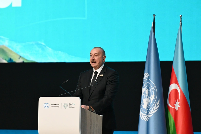 İlham Əliyev COP29-un açılış mərasimində çıxışı zamanı Azərbaycana qarşı ittihamlardan danışıb