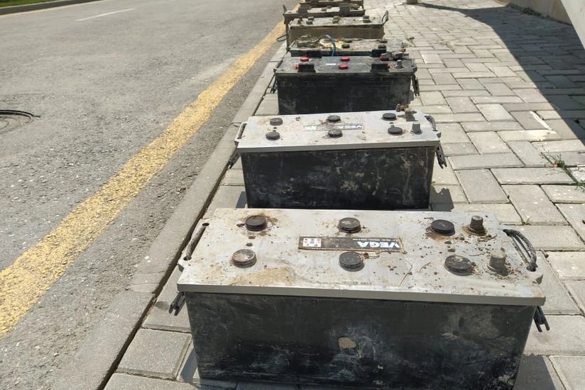 Polis akkumulyator oğrularını saxlayıb