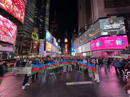“Times Square” meydanında Azərbaycanın ərazi bütövlüyünün əks olunduğu xəritə nümayiş olunub