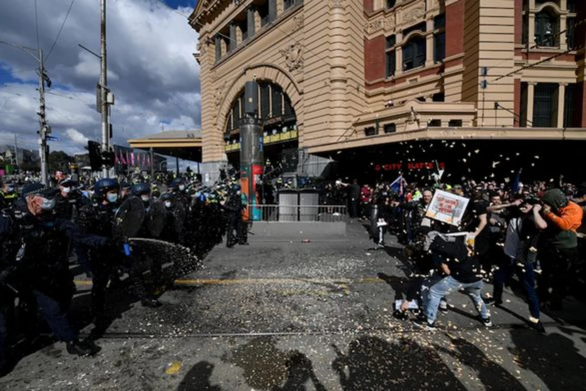 Protests against lockdown in Australia