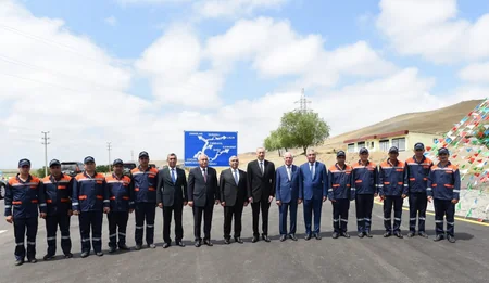 Prezident İlham Əliyev yenidən qurulan Cocuq Mərcanlı kəndinə səfərə gedib