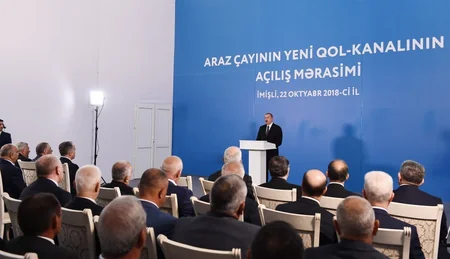 Prezident İmişlidə Araz çayının yeni qol-kanalının açılış mərasimində iştirak edib - ƏLAVƏ OLUNUB