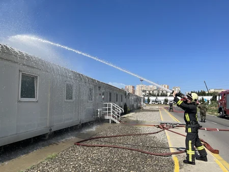FHN-in Dövlət Yanğından Mühafizə Xidməti yanğın-taktiki təlim keçirib